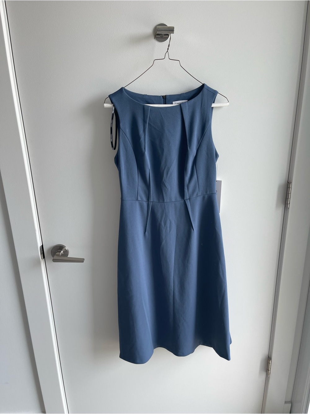 Calvin Klein Sleeveless Slate Blue Sheath Dress
